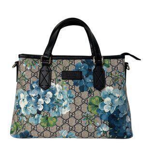 Gucci Convertible Tote Blooms Print GG Coated Canvas